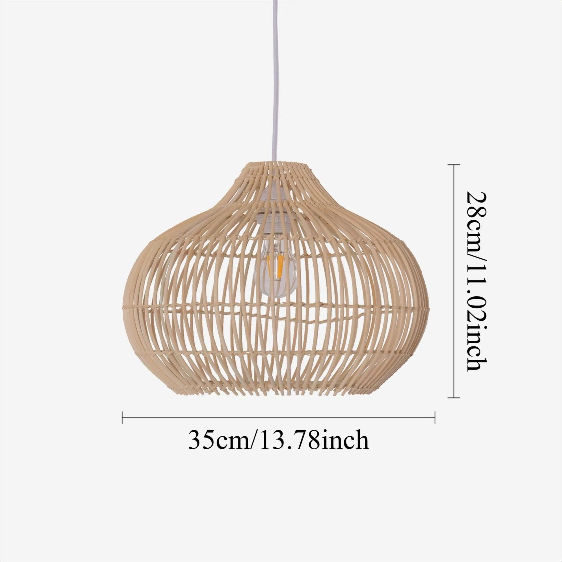 Lightsin Natural Bamboo Basket Shape Pendant Light - House Comfort