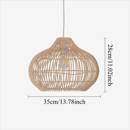 Lightsin Natural Bamboo Basket Shape Pendant Light - House Comfort