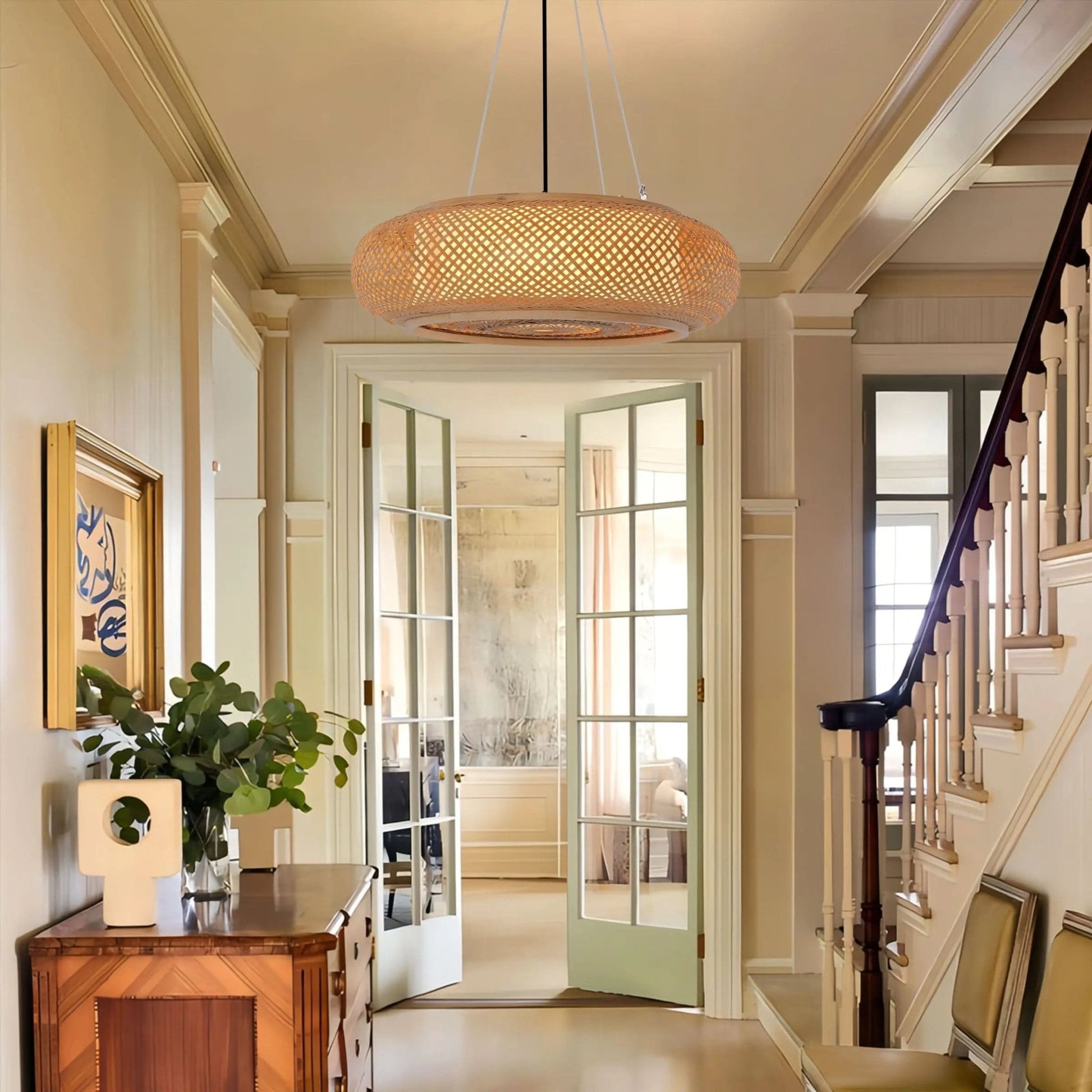 Lightsin Natural Bamboo Pendant Light for Warm Ambiance Décor - House Comfort