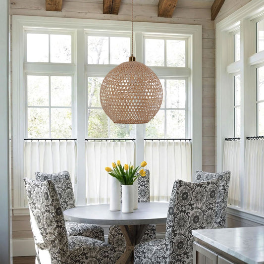 Lightsin Natural Bamboo Pendant Light with Handwoven Lampshades in Four Sizes - House Comfort