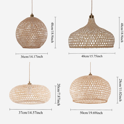 Lightsin Natural Bamboo Pendant Light with Handwoven Lampshades in Four Sizes - House Comfort