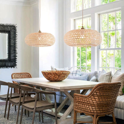 Lightsin Natural Bamboo Pendant Light with Handwoven Lampshades in Four Sizes - House Comfort