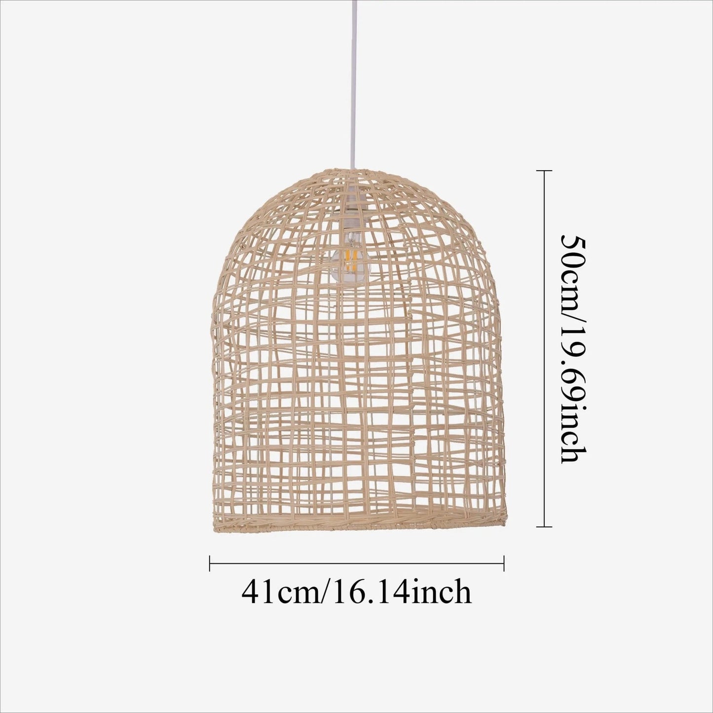 Lightsin Natural Cage Shape Rattan Pendant Light - House Comfort