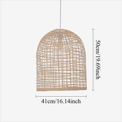 Lightsin Natural Cage Shape Rattan Pendant Light - House Comfort