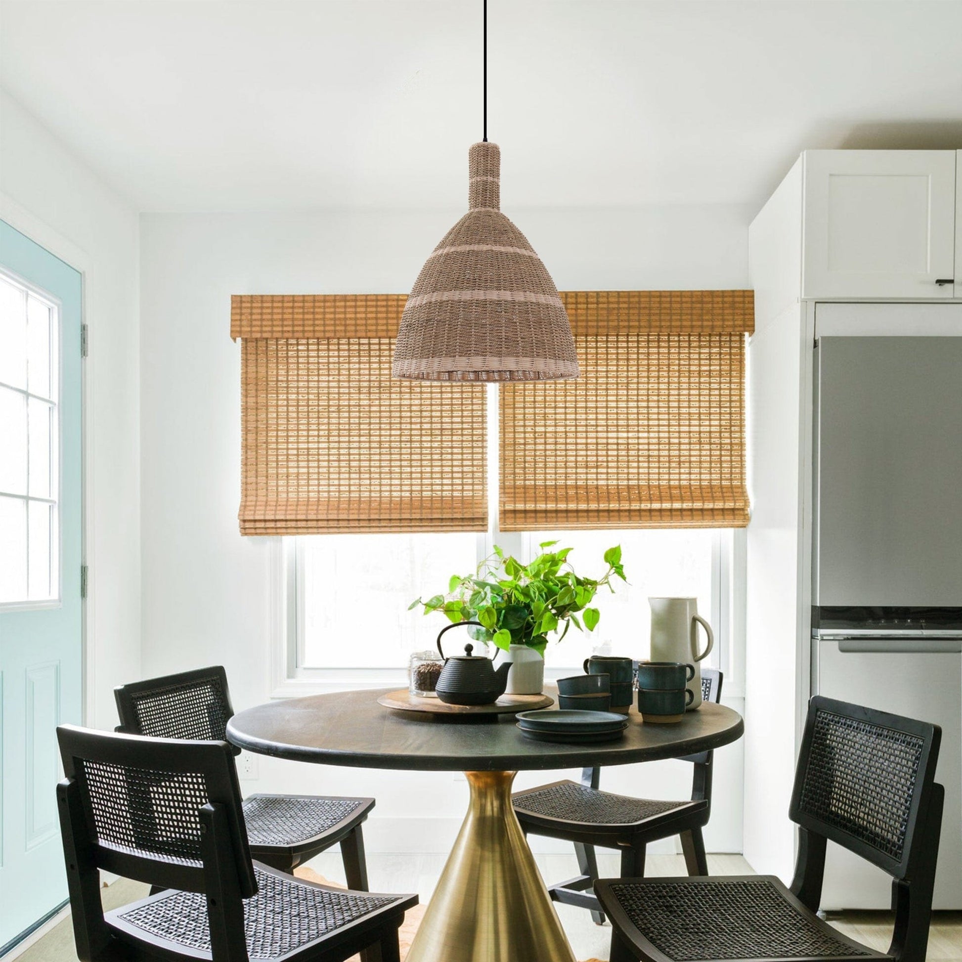 Lightsin Natural Grass Dome Pendant Light – Handwoven Ceiling Pendant Light for Boho, Living Room, and Eco - Friendly Interiors - House Comfort