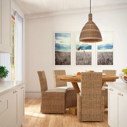 Lightsin Natural Grass Dome Pendant Light – Handwoven Ceiling Pendant Light for Boho, Living Room, and Eco - Friendly Interiors - House Comfort