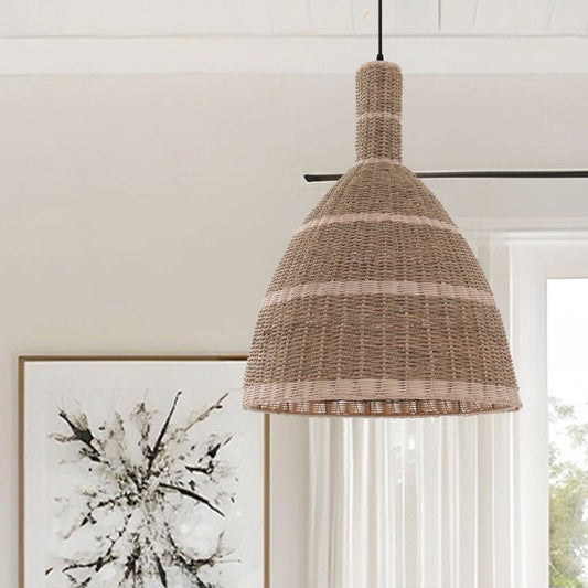 Lightsin Natural Grass Dome Pendant Light – Handwoven Ceiling Pendant Light for Boho, Living Room, and Eco - Friendly Interiors - House Comfort