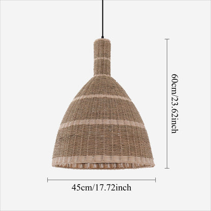 Lightsin Natural Grass Dome Pendant Light – Handwoven Ceiling Pendant Light for Boho, Living Room, and Eco - Friendly Interiors - House Comfort