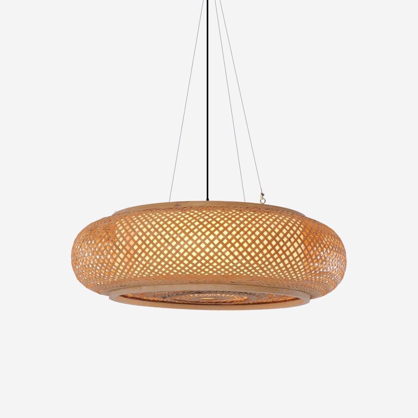 Lightsin Natural Pendant Light – Handwoven Bamboo Ceiling Pendant Light for Kitchen, Dining, and Bedroom Ambiance - House Comfort