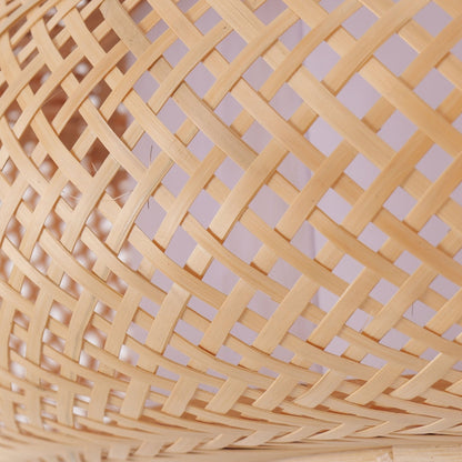 Lightsin Natural Pendant Light – Handwoven Bamboo Ceiling Pendant Light for Kitchen, Dining, and Bedroom Ambiance - House Comfort