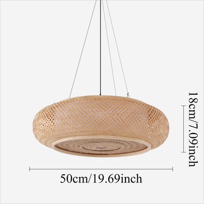 Lightsin Natural Pendant Light – Handwoven Bamboo Ceiling Pendant Light for Kitchen, Dining, and Bedroom Ambiance - House Comfort