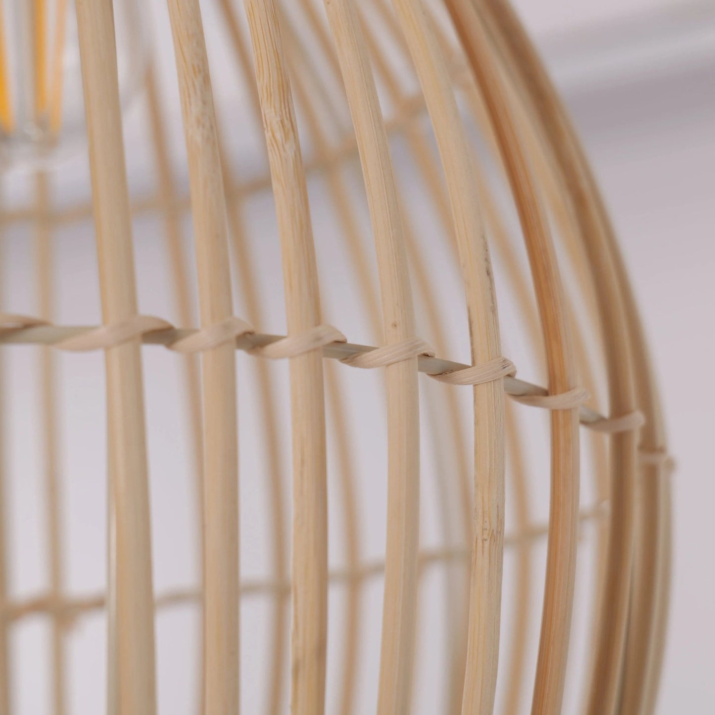 Lightsin Natural Rattan and Bamboo Pendant Light with Iron Frame - House Comfort