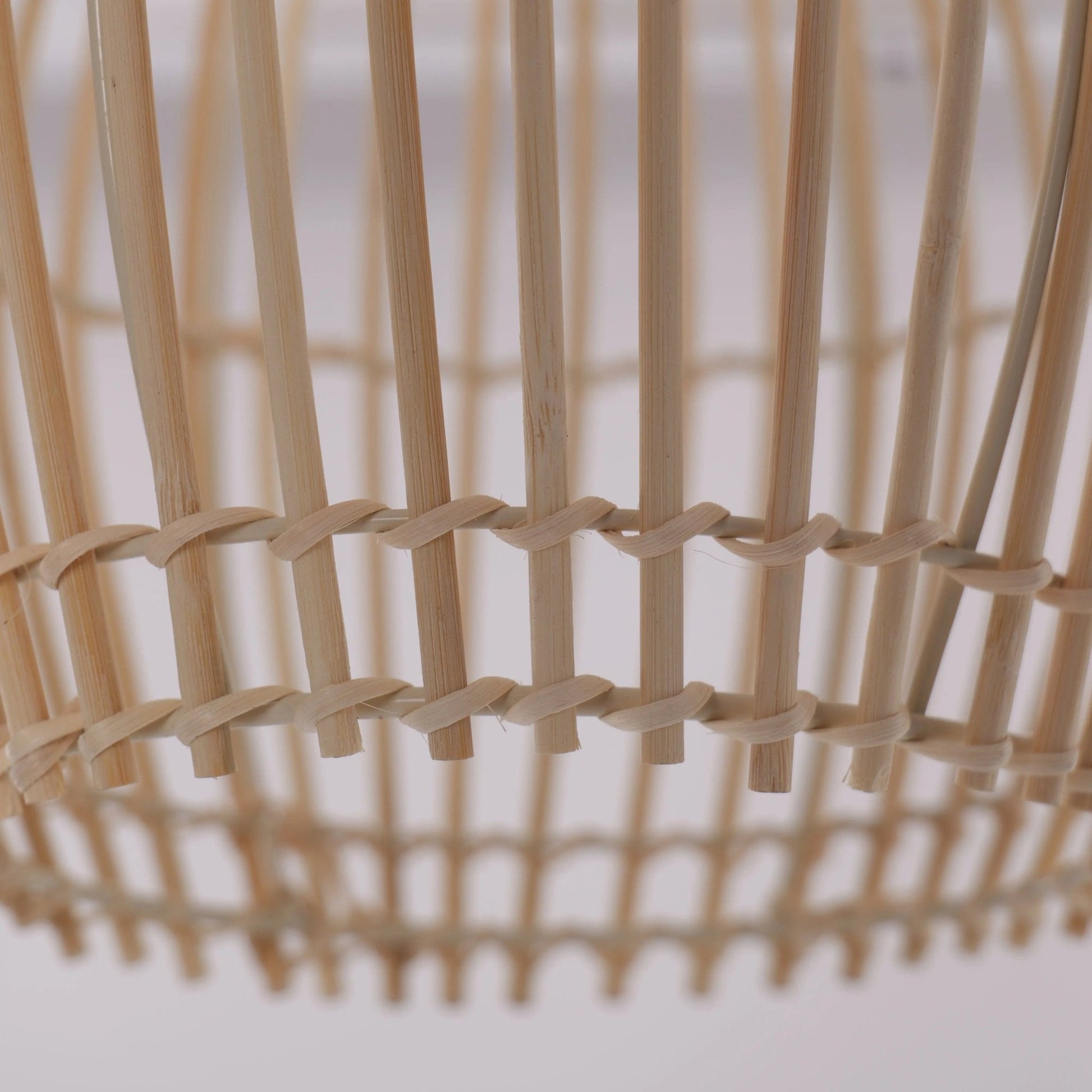 Lightsin Natural Rattan and Bamboo Pendant Light with Iron Frame - House Comfort