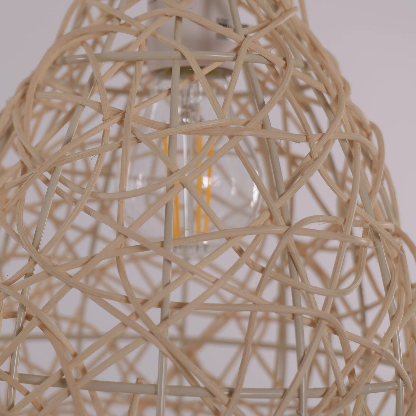 Lightsin Natural Rattan and Bamboo Pendant Light with Iron Frame - House Comfort