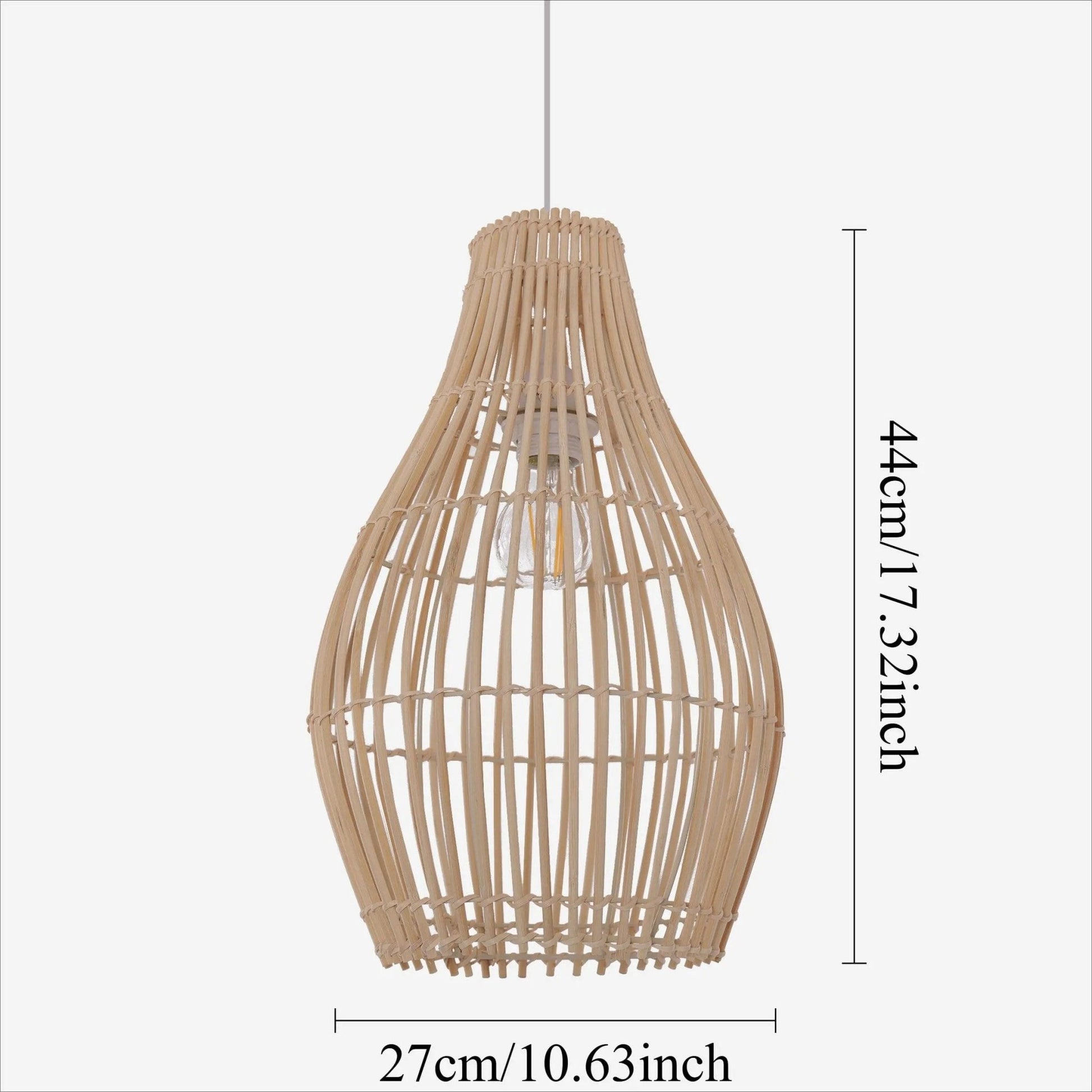 Lightsin Natural Rattan and Bamboo Pendant Light with Iron Frame - House Comfort