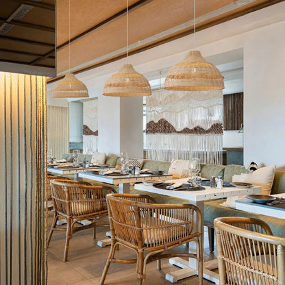 Lightsin Natural Rattan Pendant Light - Handwoven Ceiling Light, Durable & Rustic - House Comfort