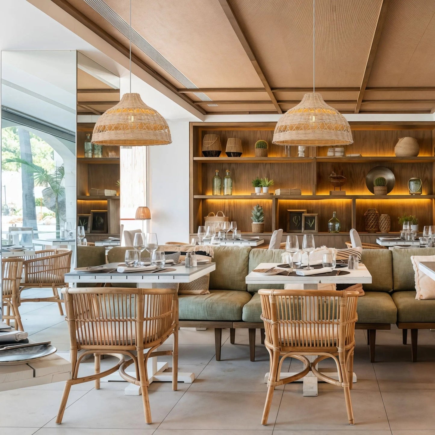 Lightsin Natural Rattan Pendant Light - Handwoven Ceiling Light, Durable & Rustic - House Comfort