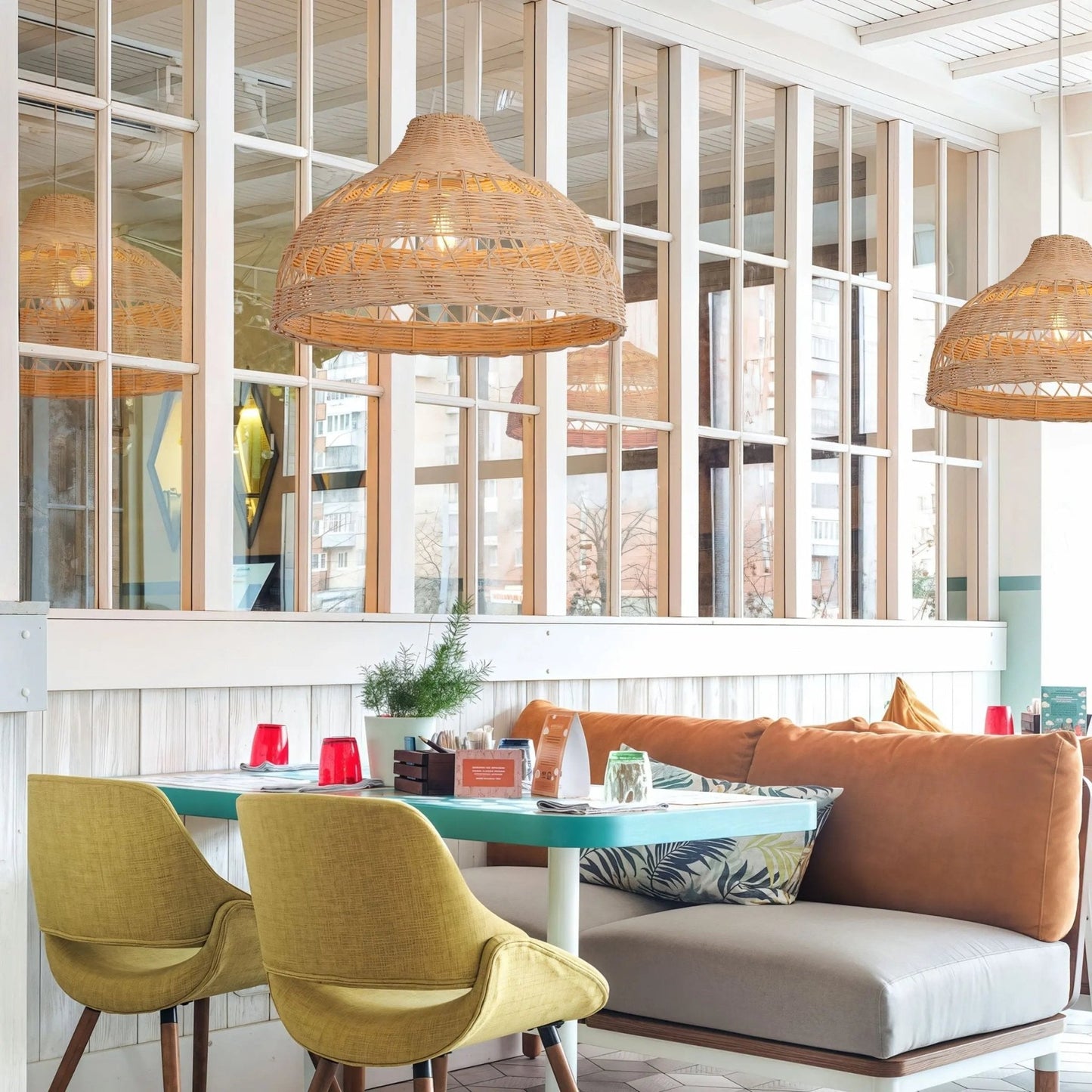 Lightsin Natural Rattan Pendant Light - Handwoven Ceiling Light, Durable & Rustic - House Comfort