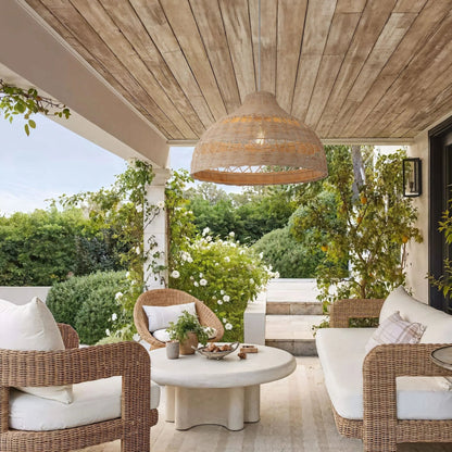 Lightsin Natural Rattan Pendant Light - Handwoven Ceiling Light, Durable & Rustic - House Comfort