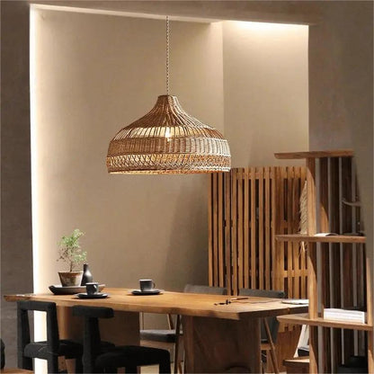 Lightsin Natural Rattan Pendant Light - Handwoven Ceiling Light, Durable & Rustic - House Comfort