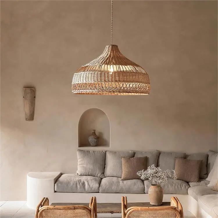 Lightsin Natural Rattan Pendant Light - Handwoven Ceiling Light, Durable & Rustic - House Comfort