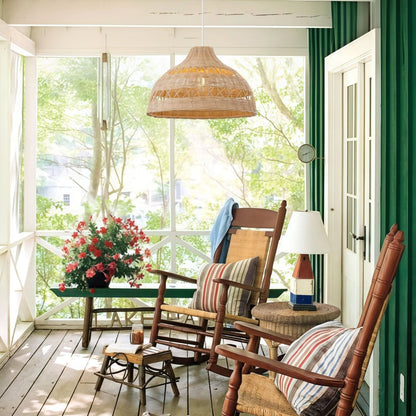 Lightsin Natural Rattan Pendant Light - Handwoven Ceiling Light, Durable & Rustic - House Comfort