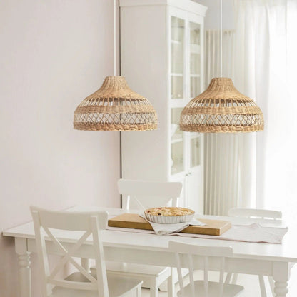 Lightsin Natural Rattan Pendant Light - Handwoven Ceiling Light, Durable & Rustic - House Comfort