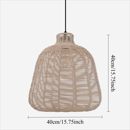 Lightsin Natural Rattan Pendant Light – Handwoven Ceiling Pendant Light for Living Room, Bedroom, and Ambient Boho Interiors - House Comfort