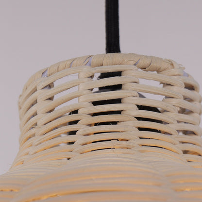 Lightsin Natural Rattan Pendant Light – Handwoven Ceiling Pendant Light for Living Room, Bedroom, and Ambient Boho Interiors - House Comfort