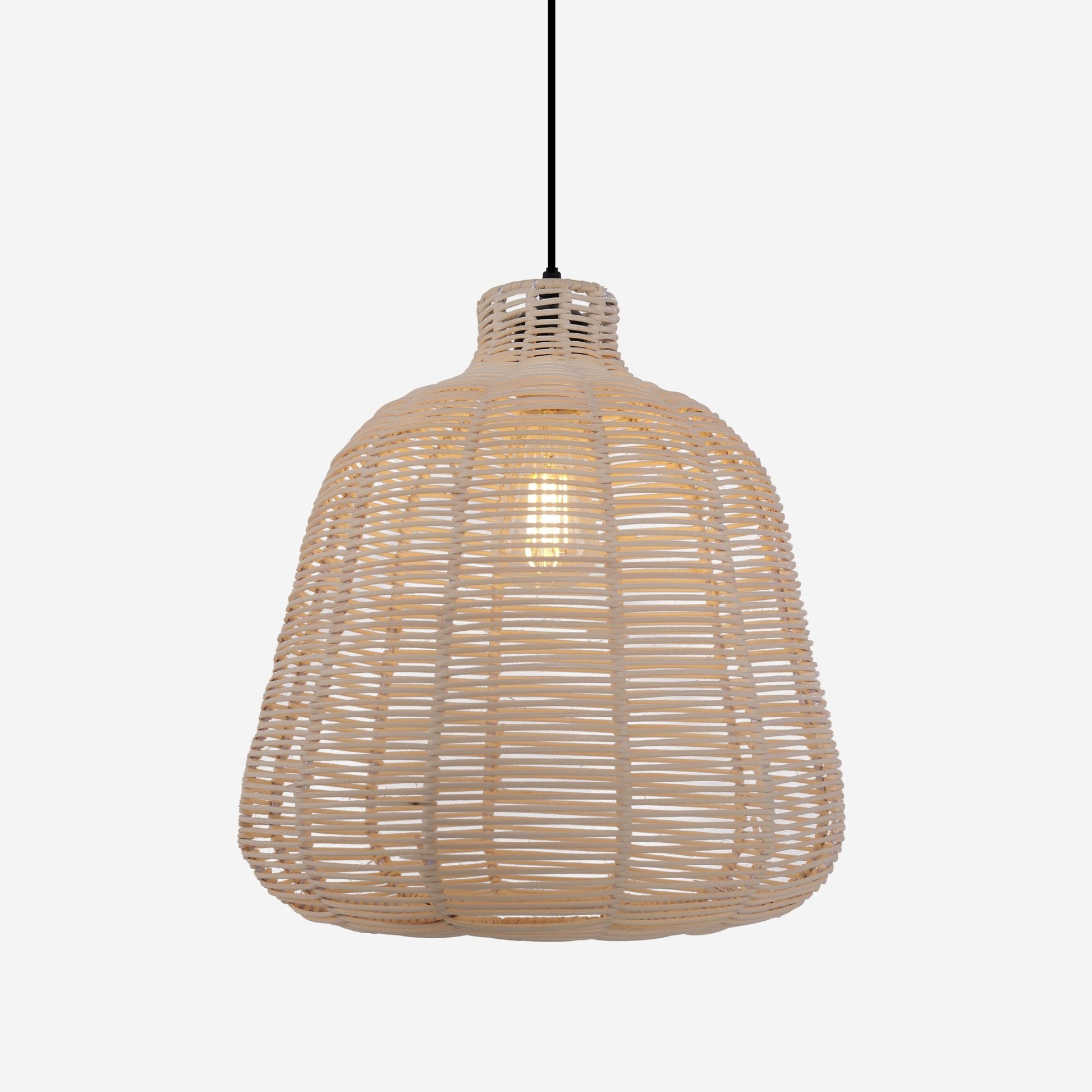 Lightsin Natural Rattan Pendant Light – Handwoven Ceiling Pendant Light for Living Room, Bedroom, and Ambient Boho Interiors - House Comfort