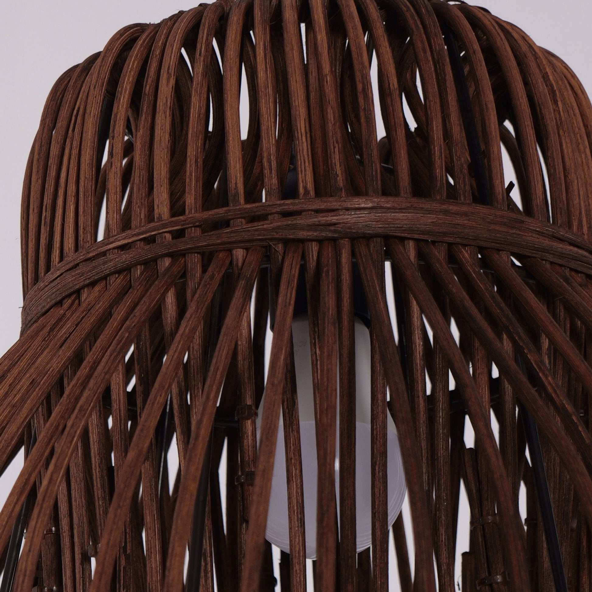 Lightsin Natural Woven Rattan Pendant Light – Handcrafted Rustic Ceiling Light for Dining Rooms, Living Spaces, and Cafés - House Comfort