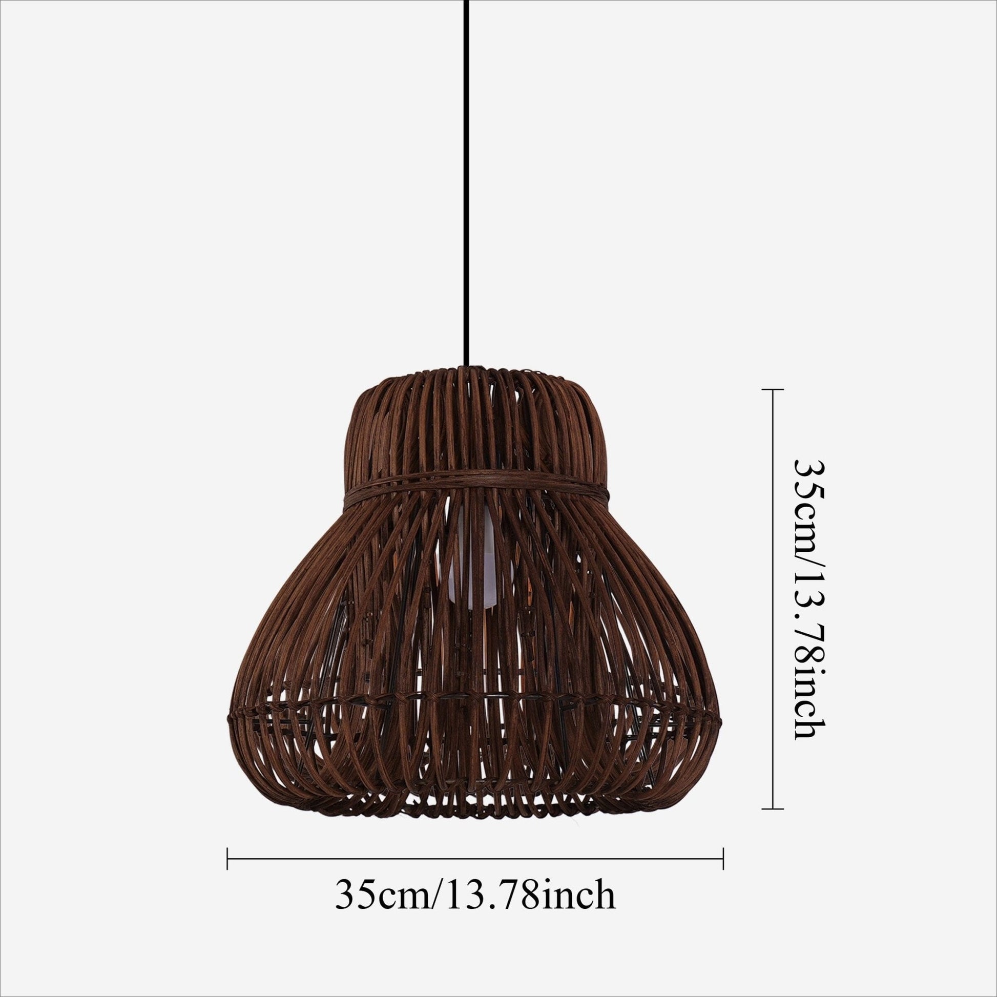 Lightsin Natural Woven Rattan Pendant Light – Handcrafted Rustic Ceiling Light for Dining Rooms, Living Spaces, and Cafés - House Comfort