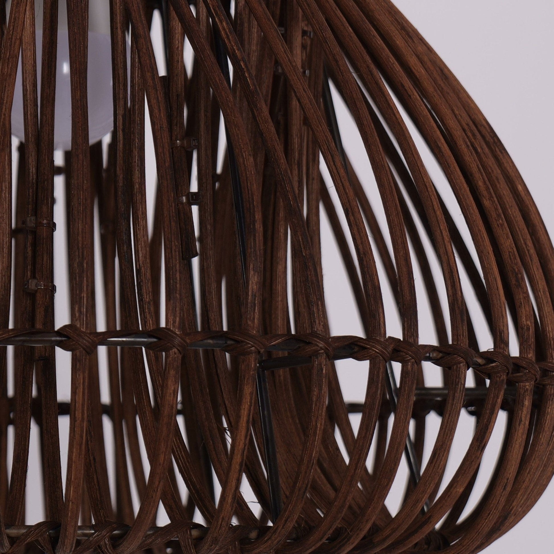 Lightsin Natural Woven Rattan Pendant Light – Handcrafted Rustic Ceiling Light for Dining Rooms, Living Spaces, and Cafés - House Comfort