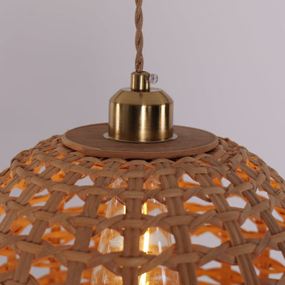 Lightsin Nature - Inspired Wooden Dome Warm Glow Pendant Light - House Comfort