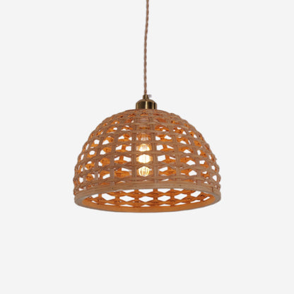 Lightsin Nature - Inspired Wooden Dome Warm Glow Pendant Light - House Comfort