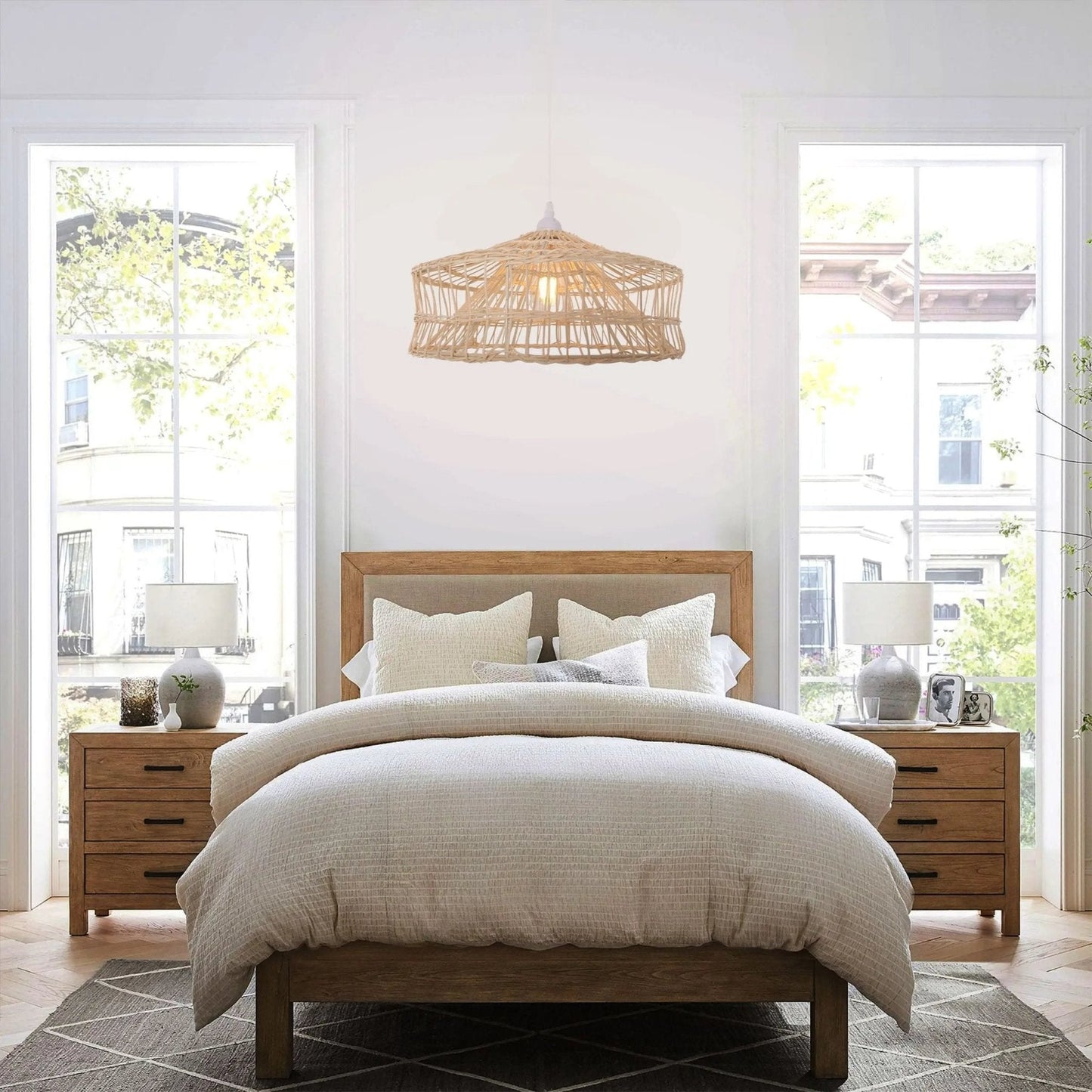 Lightsin NestLine Handwoven Shallow Pendant Lamp - House Comfort