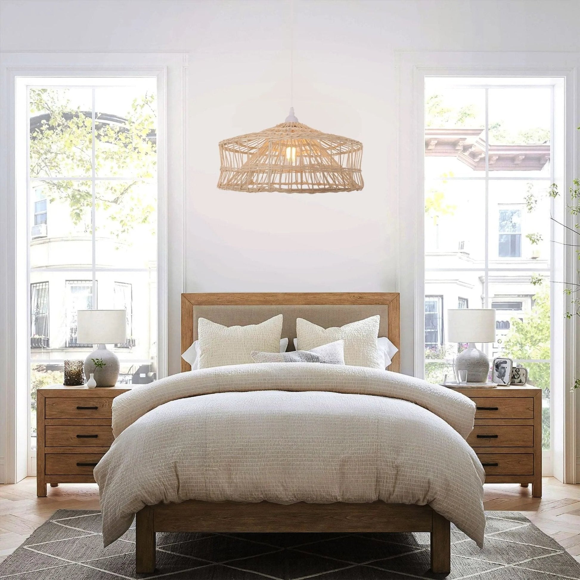 Lightsin NestLine Handwoven Shallow Pendant Lamp - House Comfort