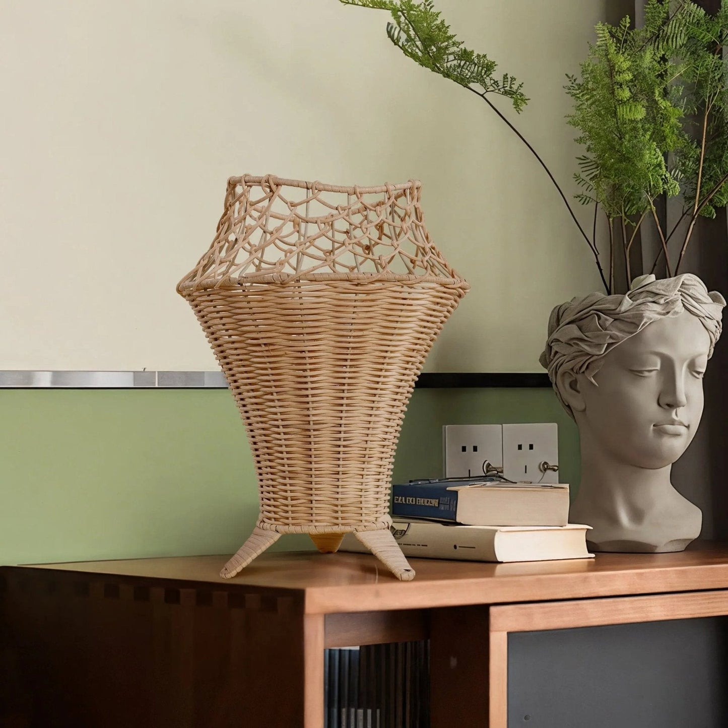 Lightsin Net - Pattern Fish - Mouth Design Rattan Table Lamp - House Comfort