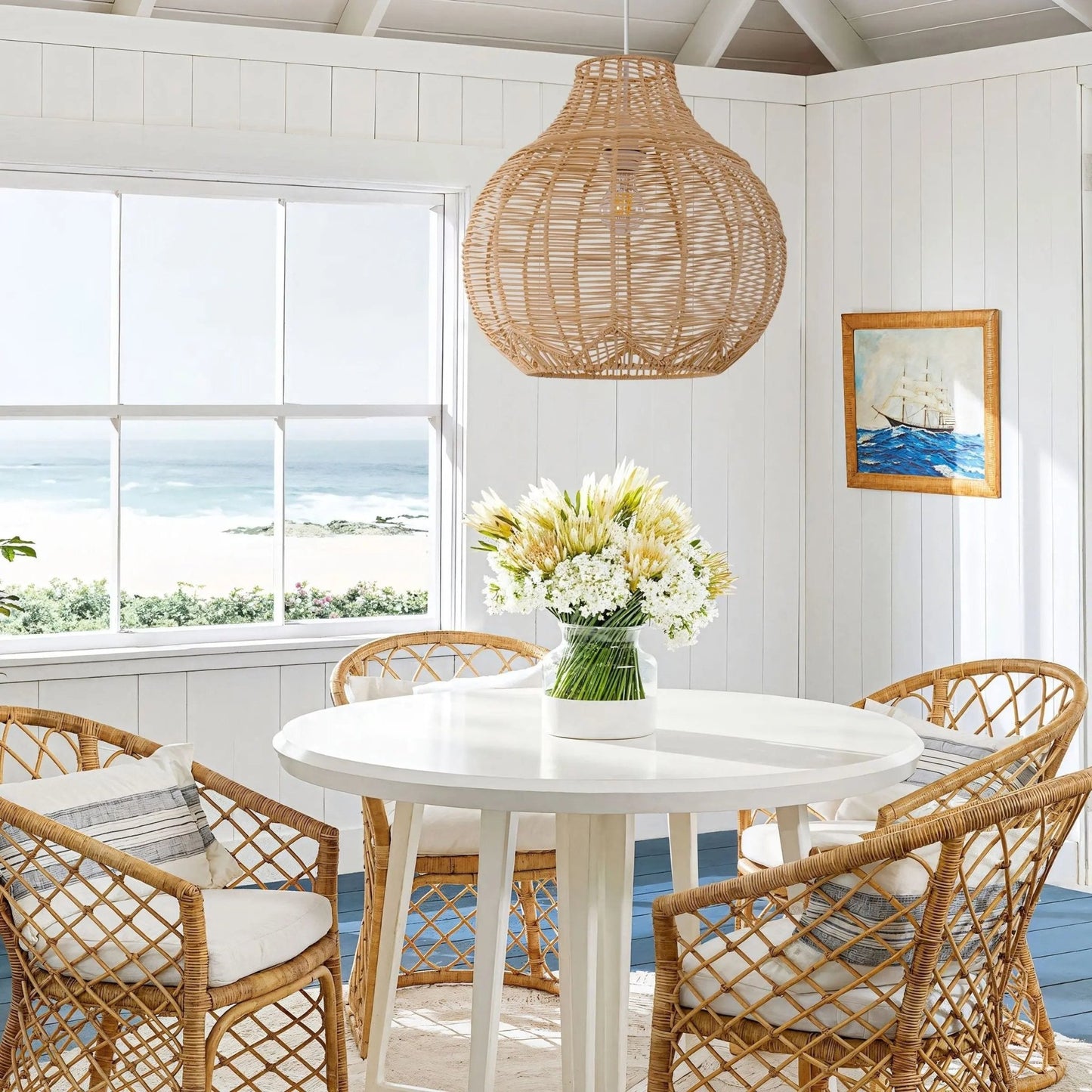 Lightsin Open - Gourd Japanese Rattan Pendant Light - House Comfort