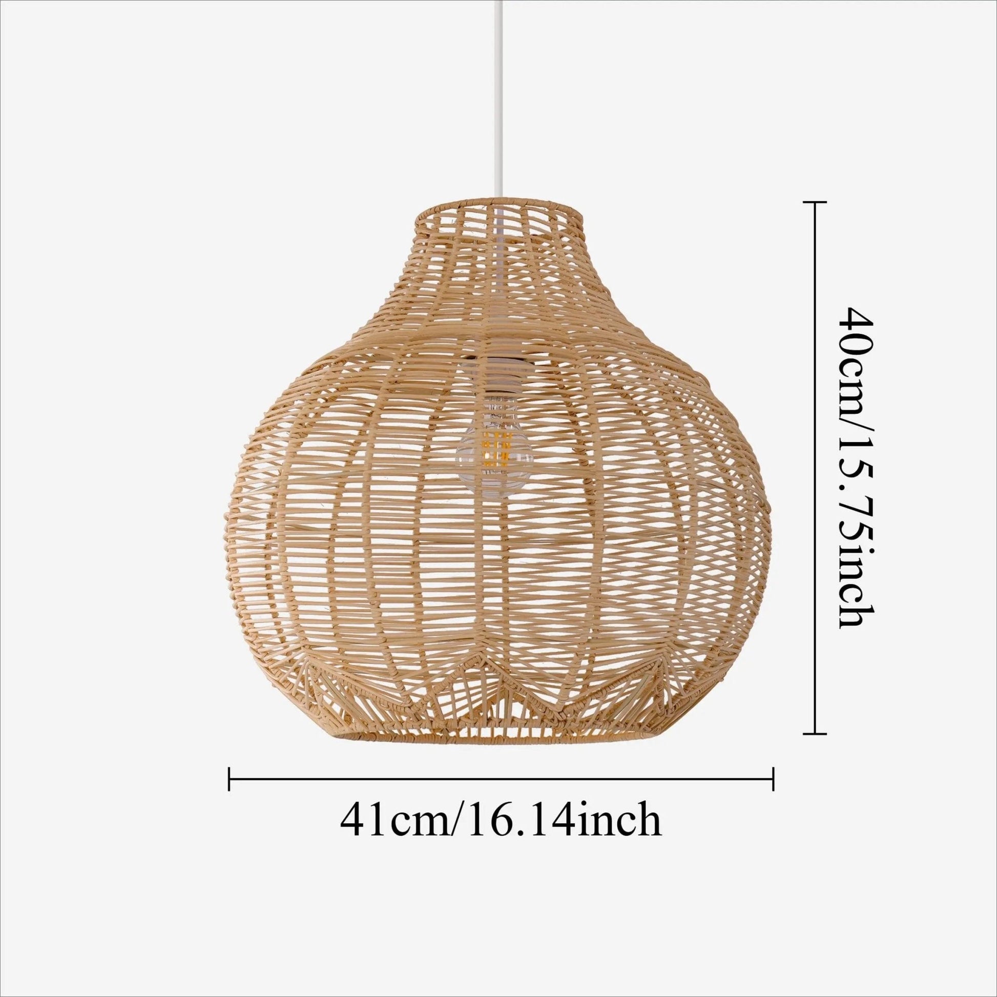 Lightsin Open - Gourd Japanese Rattan Pendant Light - House Comfort