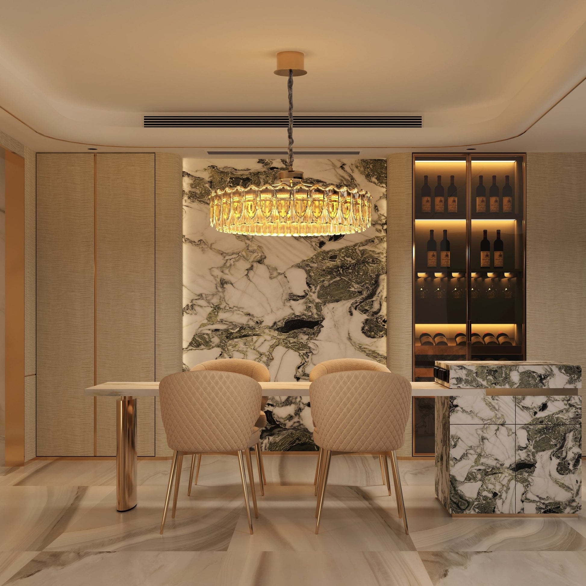 Lightsin Opulent Crystal Elegance Adjustable Pendant Light - House Comfort