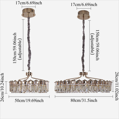 Lightsin Opulent Crystal Elegance Adjustable Pendant Light - House Comfort