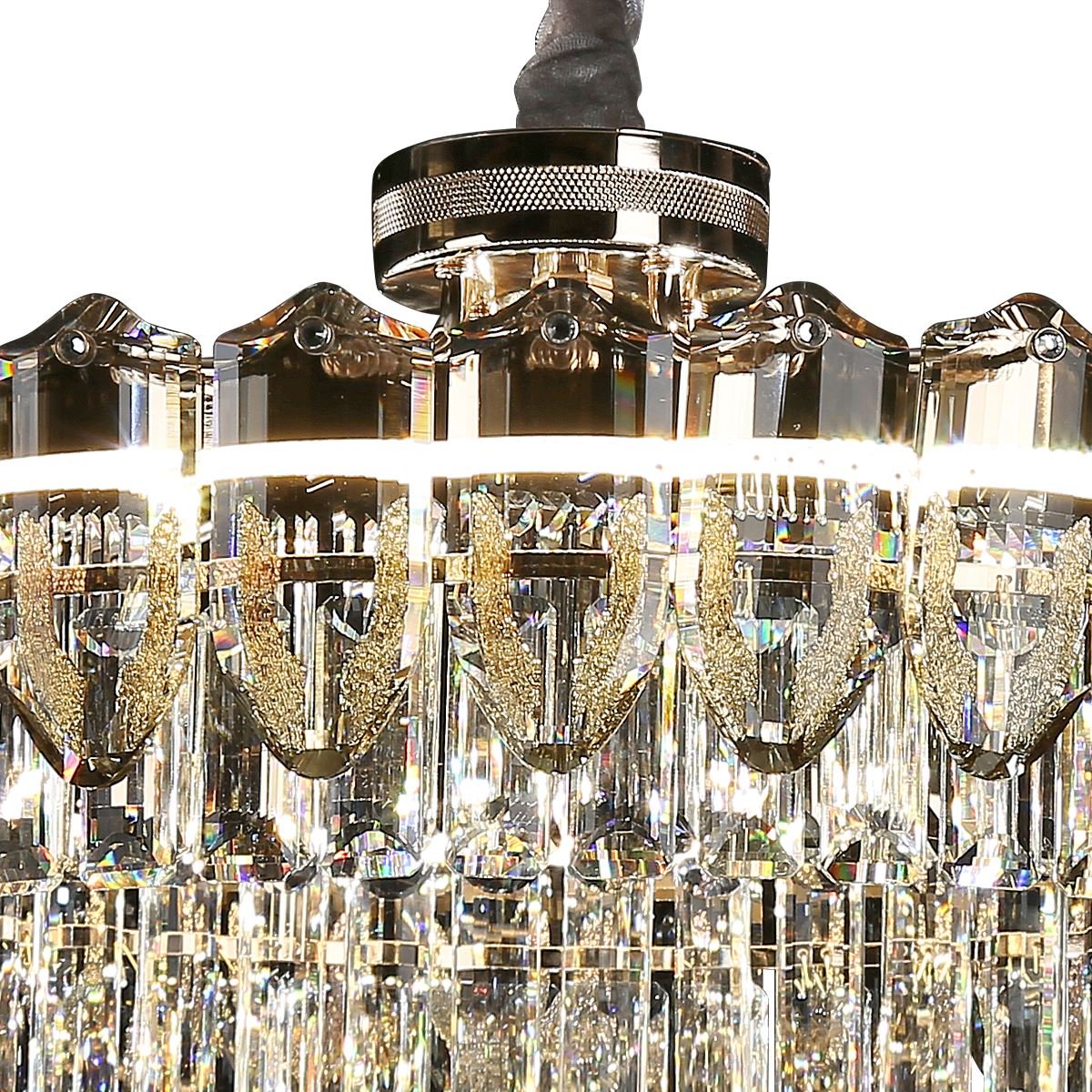 Lightsin Opulent Crystal Elegance Adjustable Pendant Light - House Comfort
