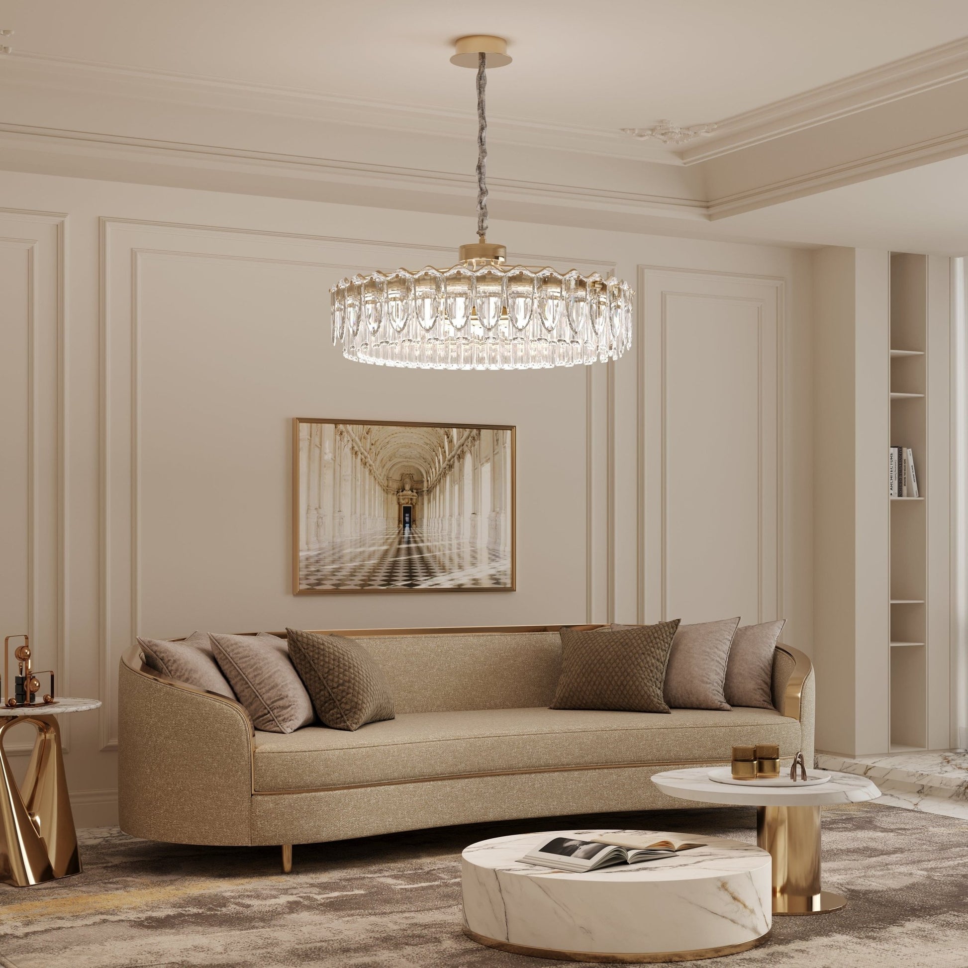 Lightsin Opulent Crystal Elegance Adjustable Pendant Light - House Comfort