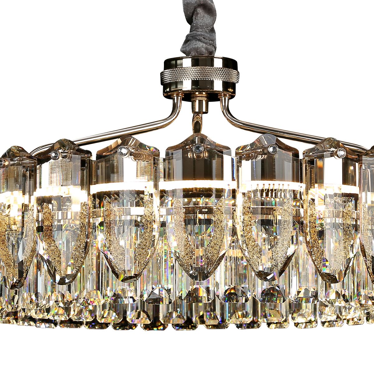 Lightsin Opulent Crystal Elegance Adjustable Pendant Light - House Comfort