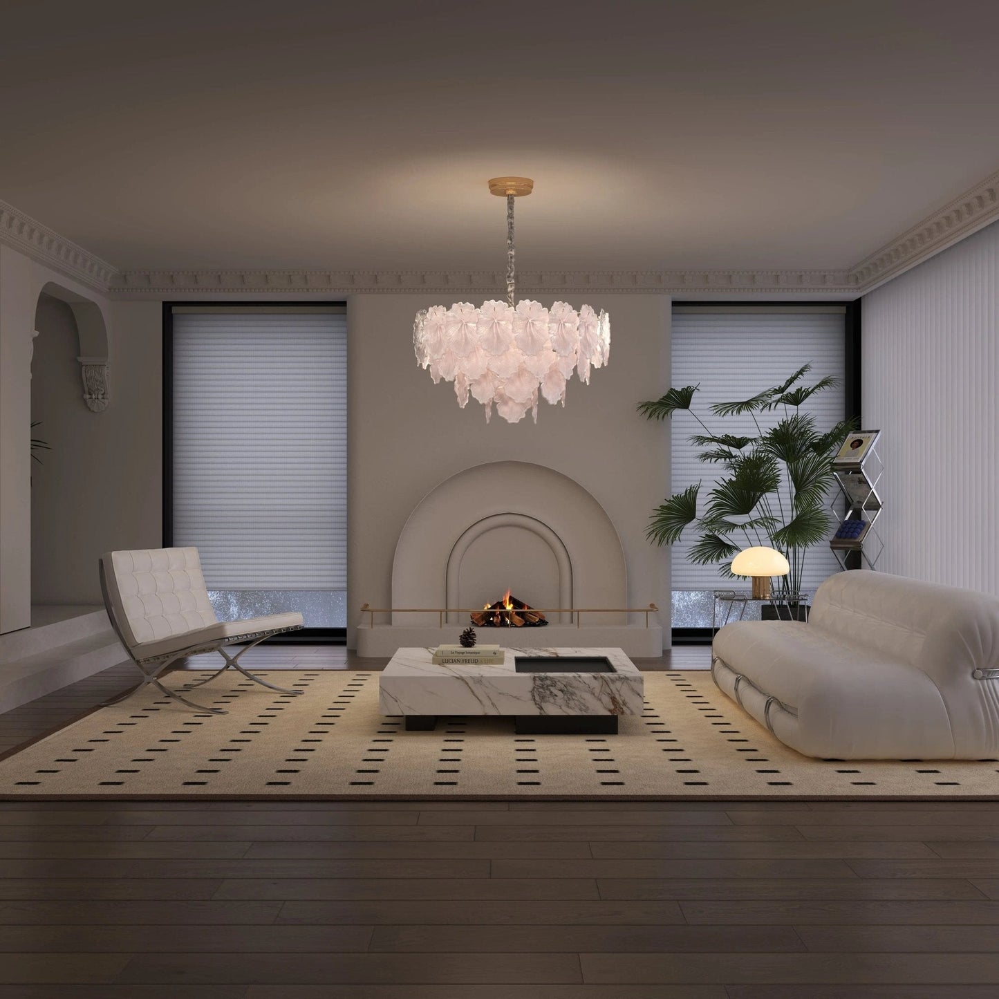 Lightsin Opulent Glow Elegant Glass Chandelier with Adjustable Elegance - House Comfort