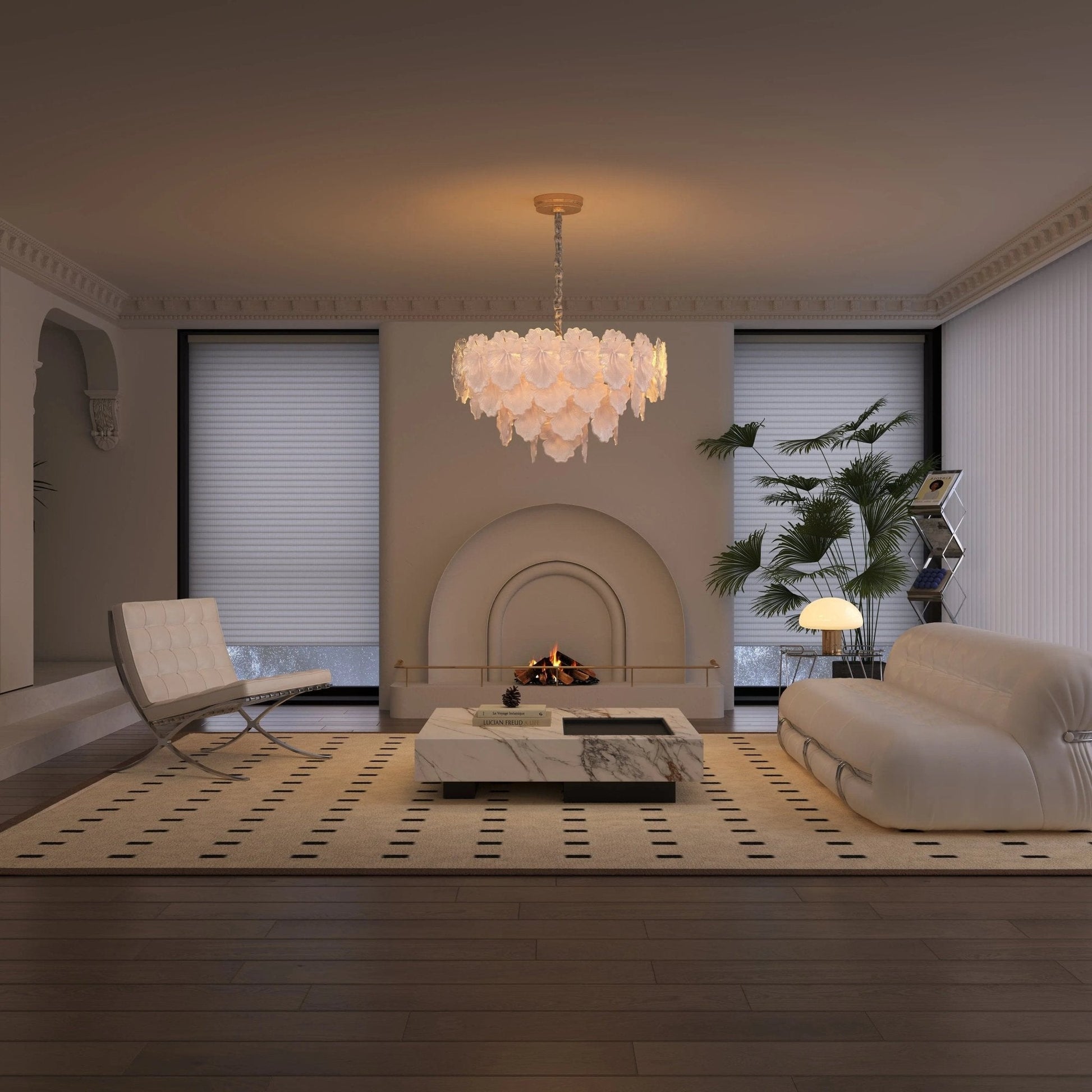 Lightsin Opulent Glow Elegant Glass Chandelier with Adjustable Elegance - House Comfort