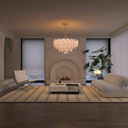 Lightsin Opulent Glow Elegant Glass Chandelier with Adjustable Elegance - House Comfort