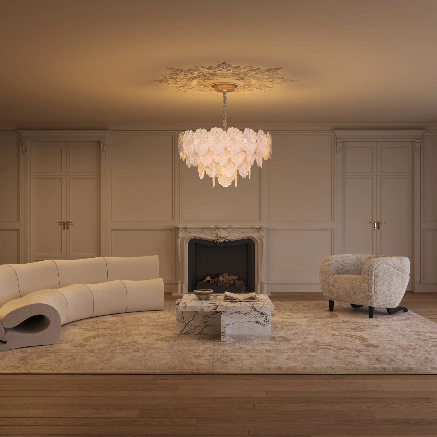 Lightsin Opulent Glow Elegant Glass Chandelier with Adjustable Elegance - House Comfort