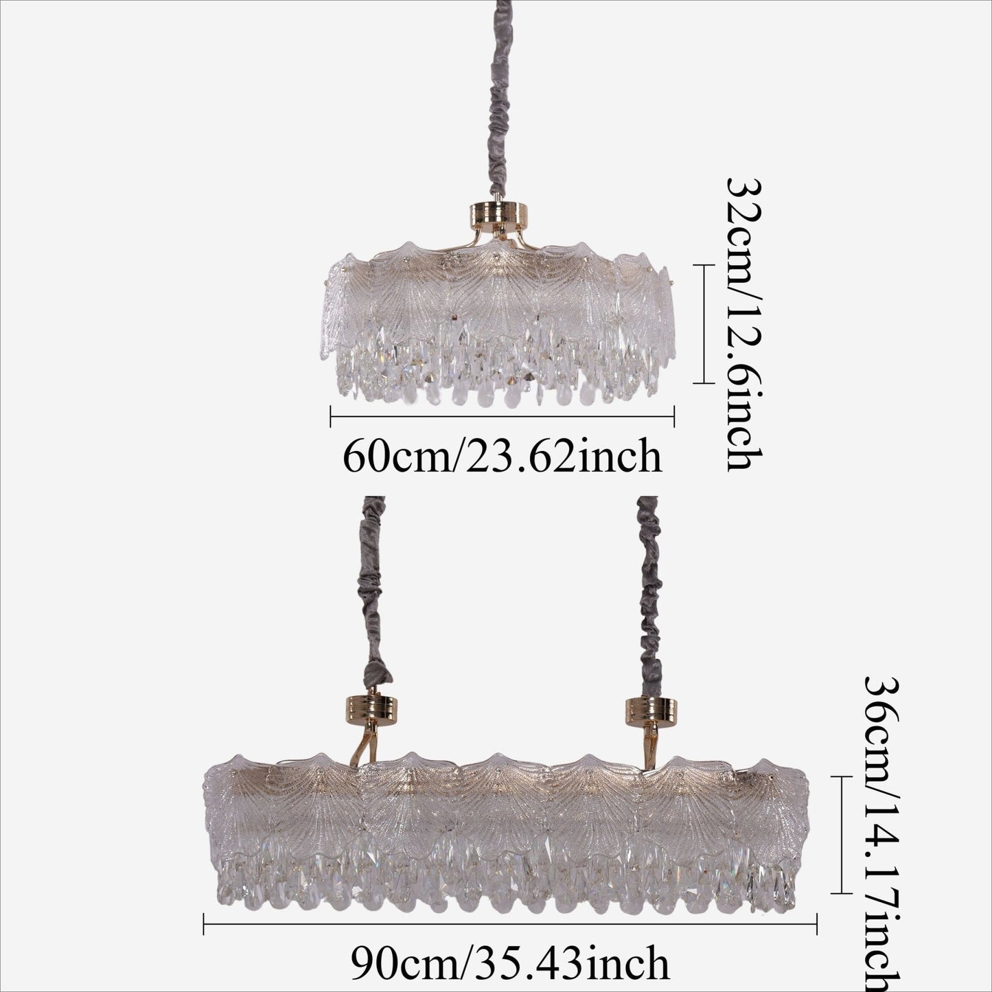 Lightsin Opulent Gold Chandelier Ceiling Light with Crystal Accents - House Comfort